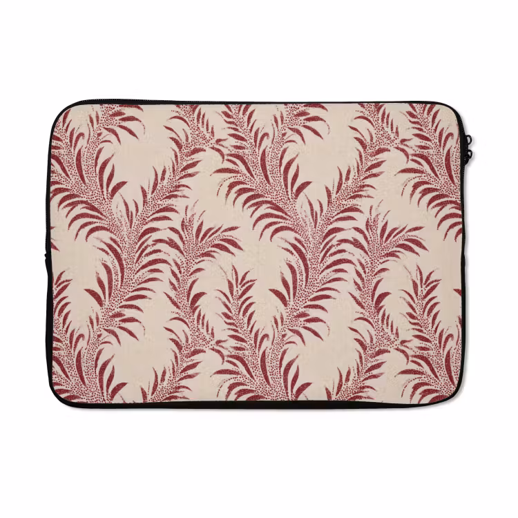 Laptophoes - Bladeren - Linnen - Rood — 5