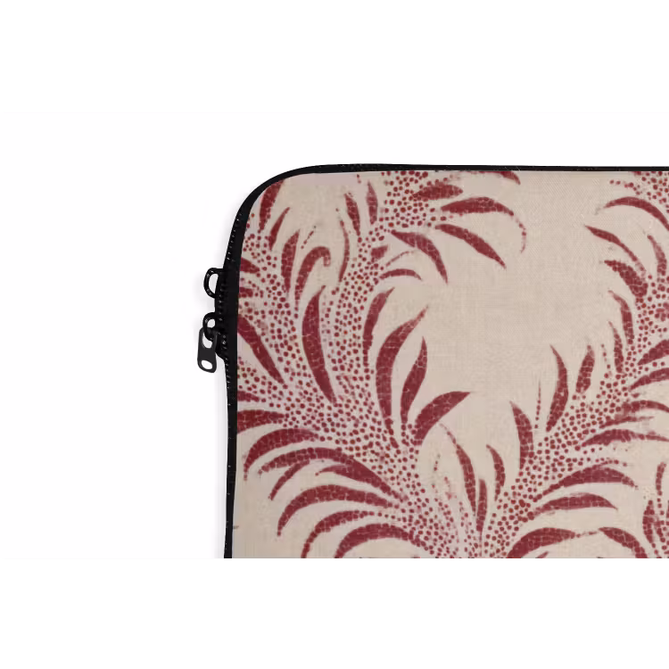 Laptophoes - Bladeren - Linnen - Rood — 6