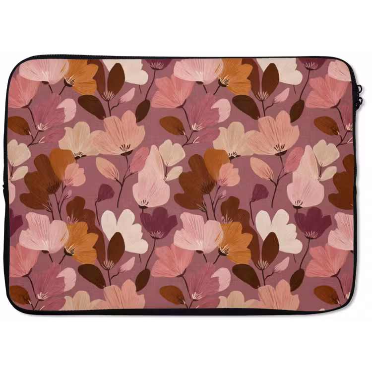 Laptophoes - Bloem - Patroon - Roze — 1
