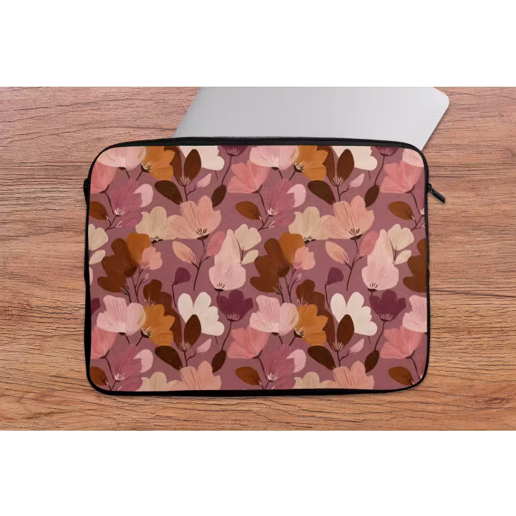 Laptophoes - Bloem - Patroon - Roze — 2
