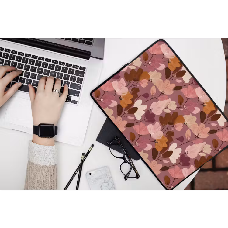 Laptophoes - Bloem - Patroon - Roze — 3