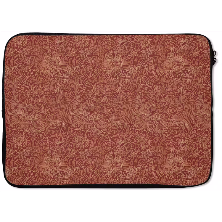 Laptophoes - Bloemen - Motief - Rood — 1