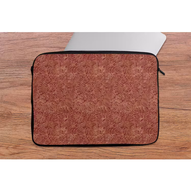 Laptophoes - Bloemen - Motief - Rood — 2