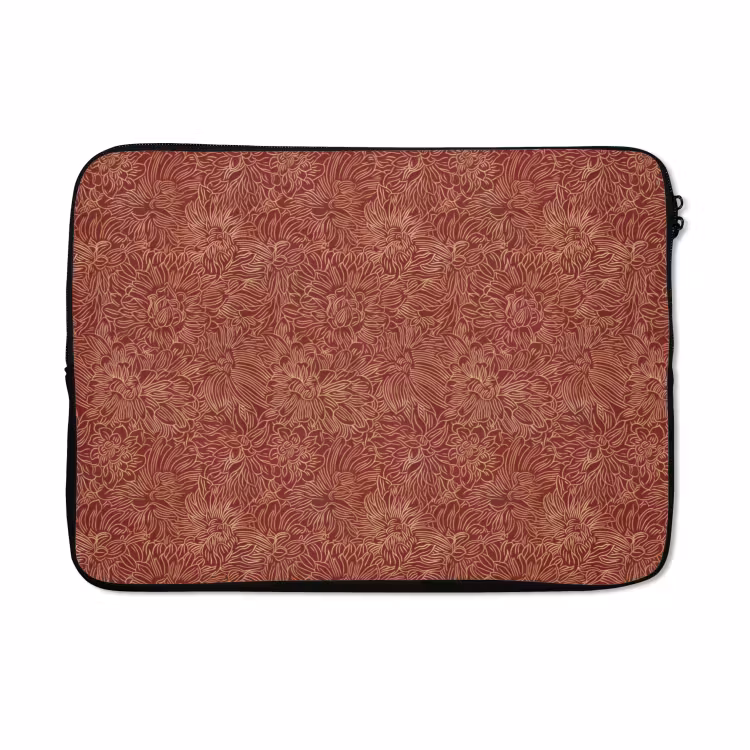 Laptophoes - Bloemen - Motief - Rood — 5