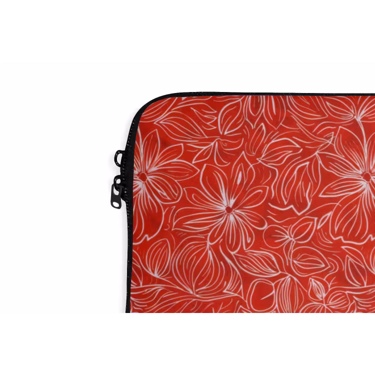 Laptophoes - Bloemen - Patroon - Rood — 6