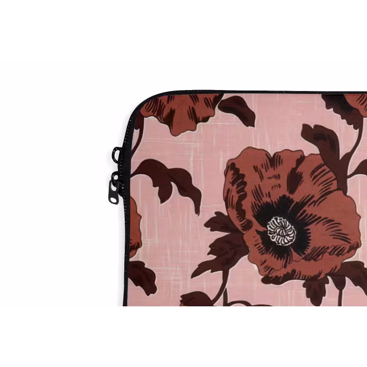 Laptophoes - Bloemen - Retro - Rood — 6