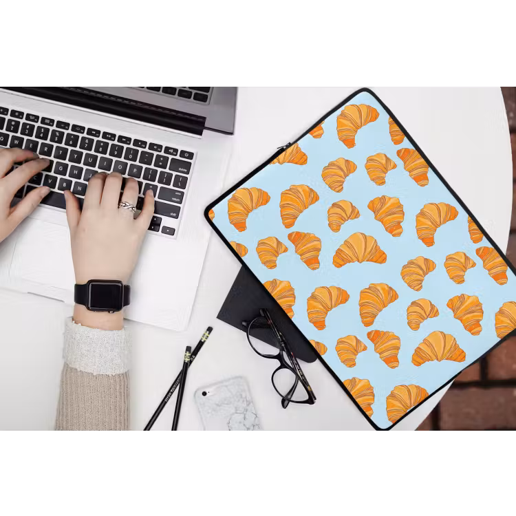 Laptophoes - Croissant - Speels - Blauw — 3