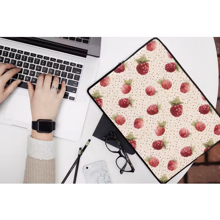 Laptophoes - Framboos - Stippen - Rood — 3