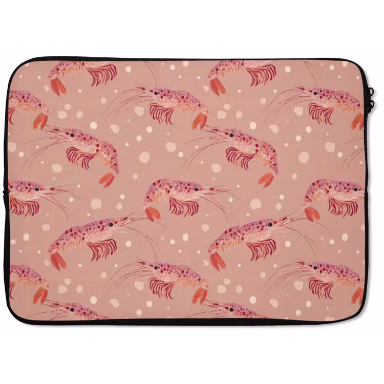 Laptophoes - Garnalen - Stippen - Roze — 1