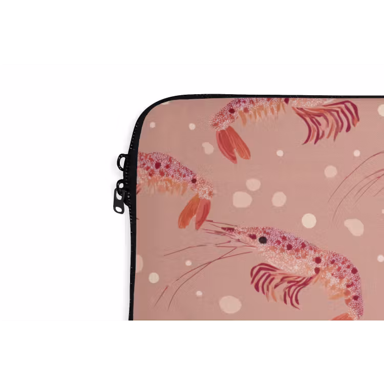 Laptophoes - Garnalen - Stippen - Roze — 6