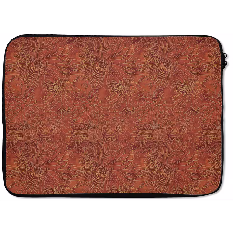 Laptophoes - Oosters - Bloemen - Terracotta — 1