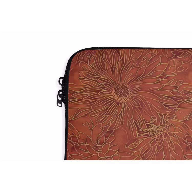 Laptophoes - Oosters - Bloemen - Terracotta — 6