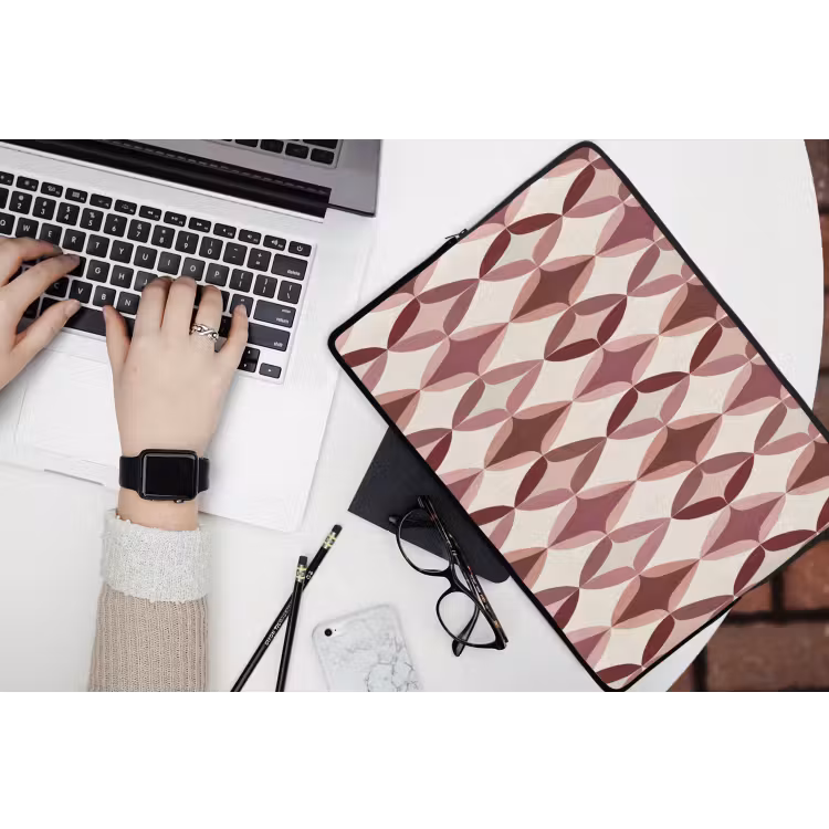 Laptophoes - Ovaal - Textuur - Roze — 3
