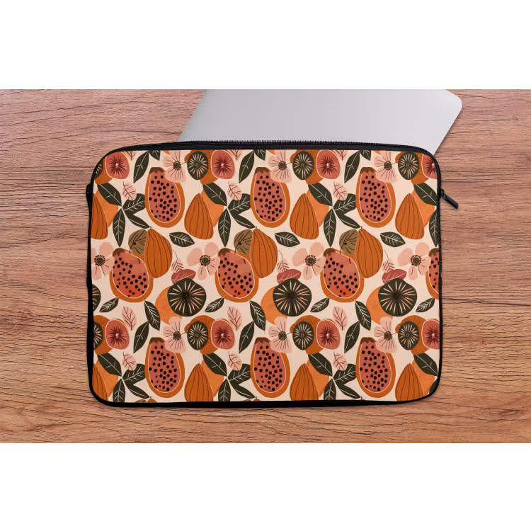 Laptophoes - Papaja - Bloesem - Oranje — 2