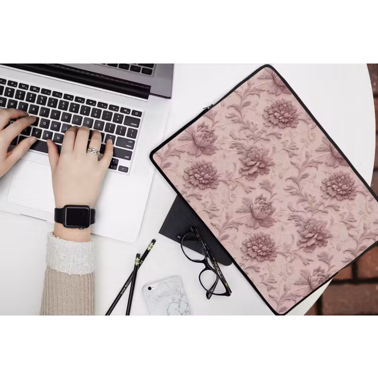 Laptophoes - Reliëf - Pioenrozen - Roze — 3
