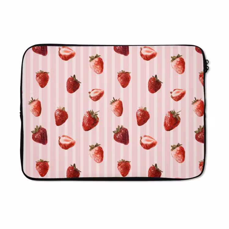 Laptophoes - Strepen - Aardbei - Roze — 5
