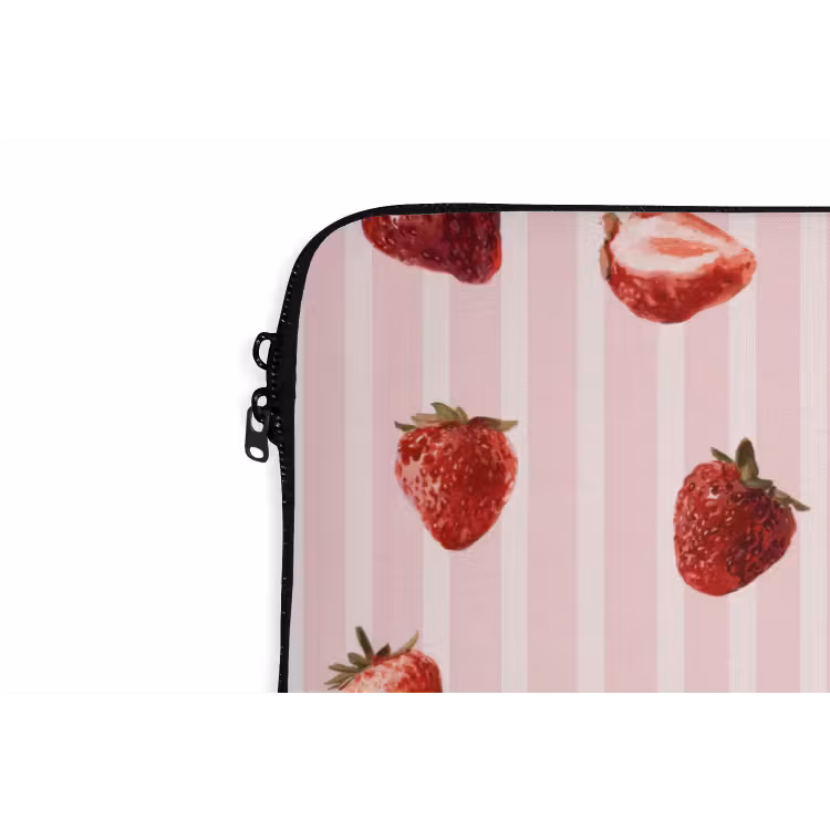 Laptophoes - Strepen - Aardbei - Roze — 6