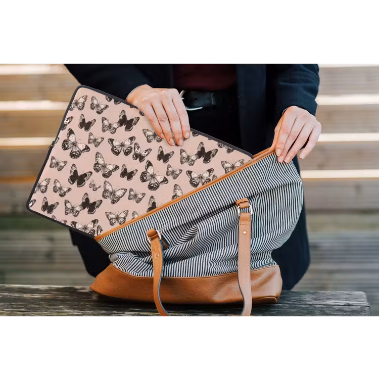 Laptophoes - Tijdloos - Vlinders - Perzik — 4