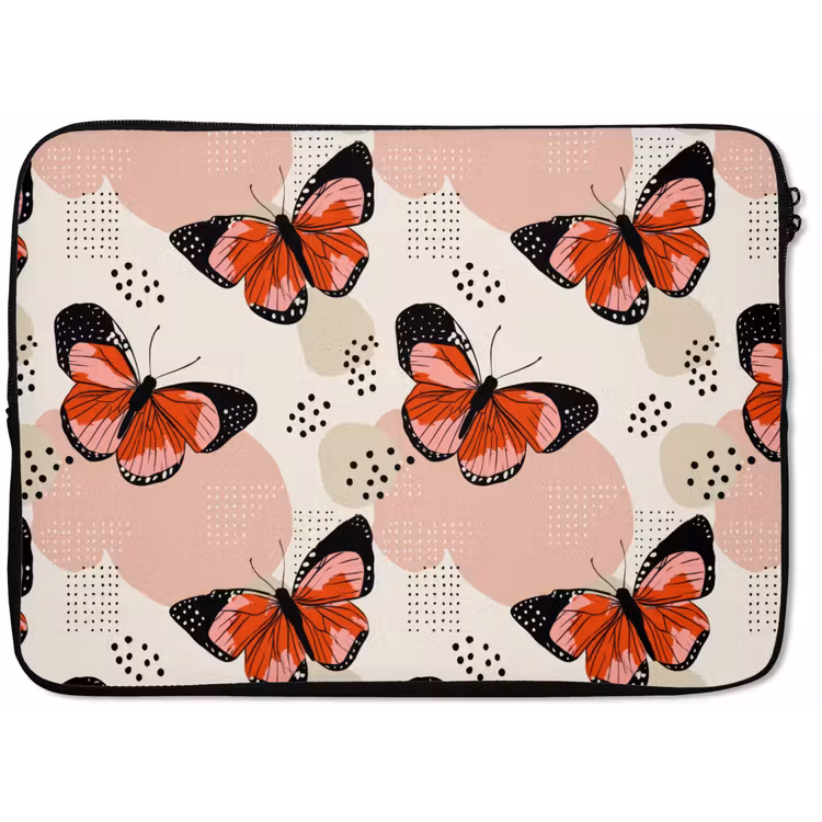 Laptophoes - Vlinders - Retro - Kleurrijk — 1