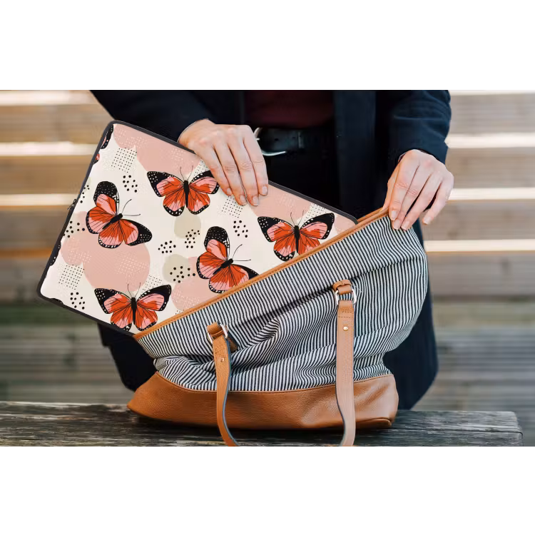 Laptophoes - Vlinders - Retro - Kleurrijk — 4