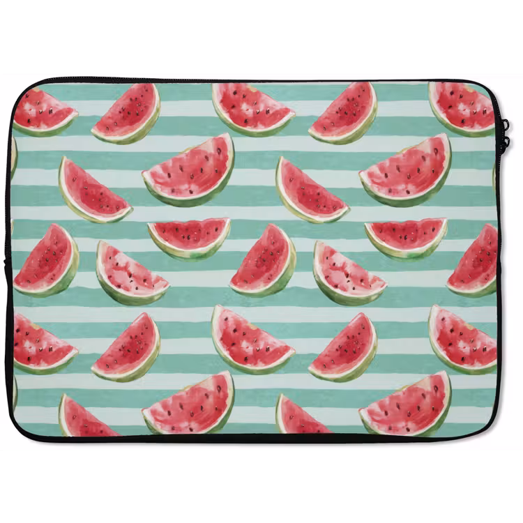 Laptophoes - Watermeloen - Strepen - Groen — 1