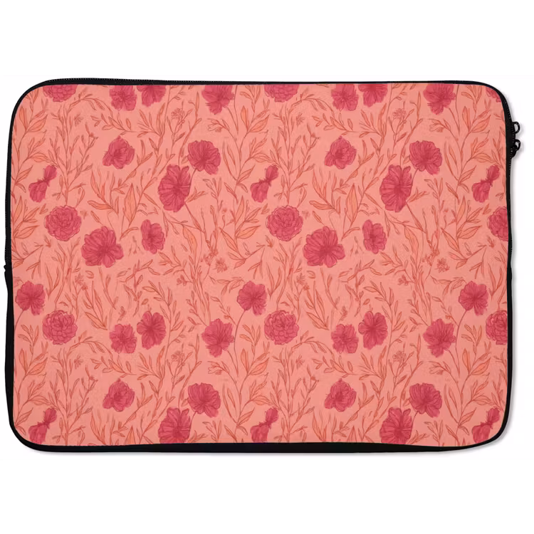Laptophoes - Weidebloemen - Romantisch - Roze — 1
