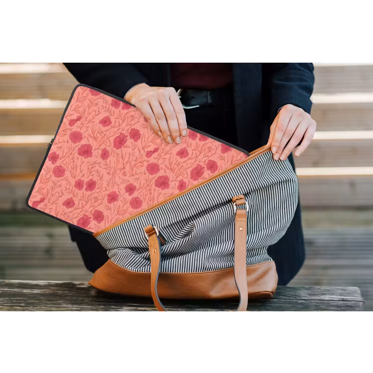 Laptophoes - Weidebloemen - Romantisch - Roze — 4