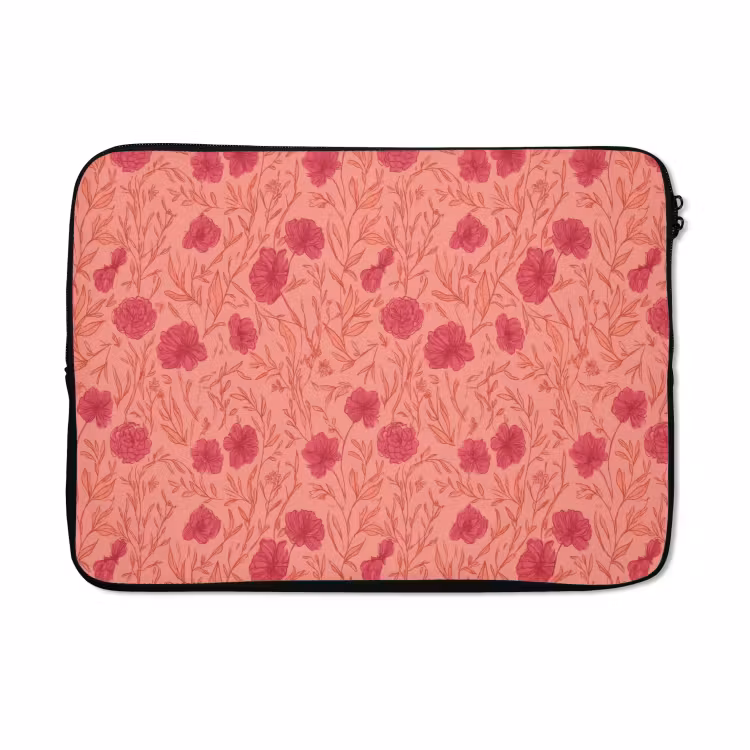 Laptophoes - Weidebloemen - Romantisch - Roze — 5