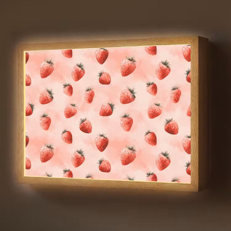 Lightbox - Wandlamp - Aardbei - Patroon - Roze — 1