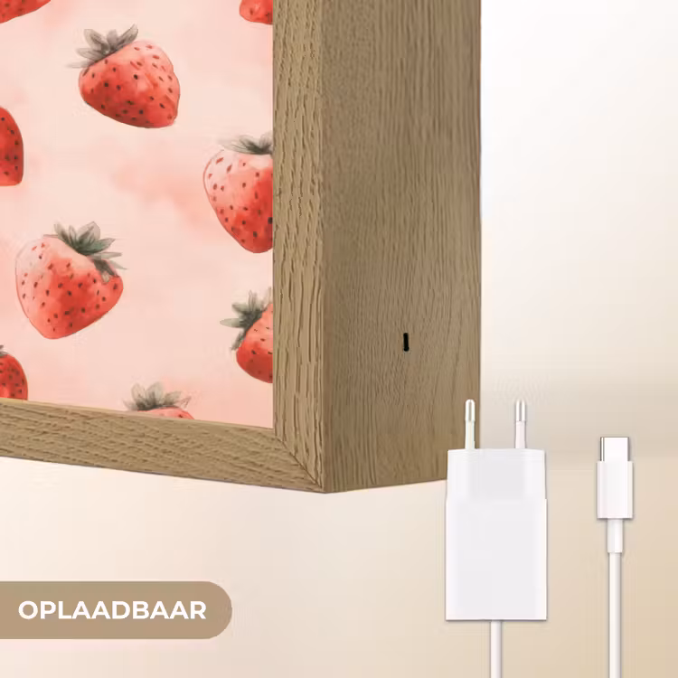 Lightbox - Wandlamp - Aardbei - Patroon - Roze — 7
