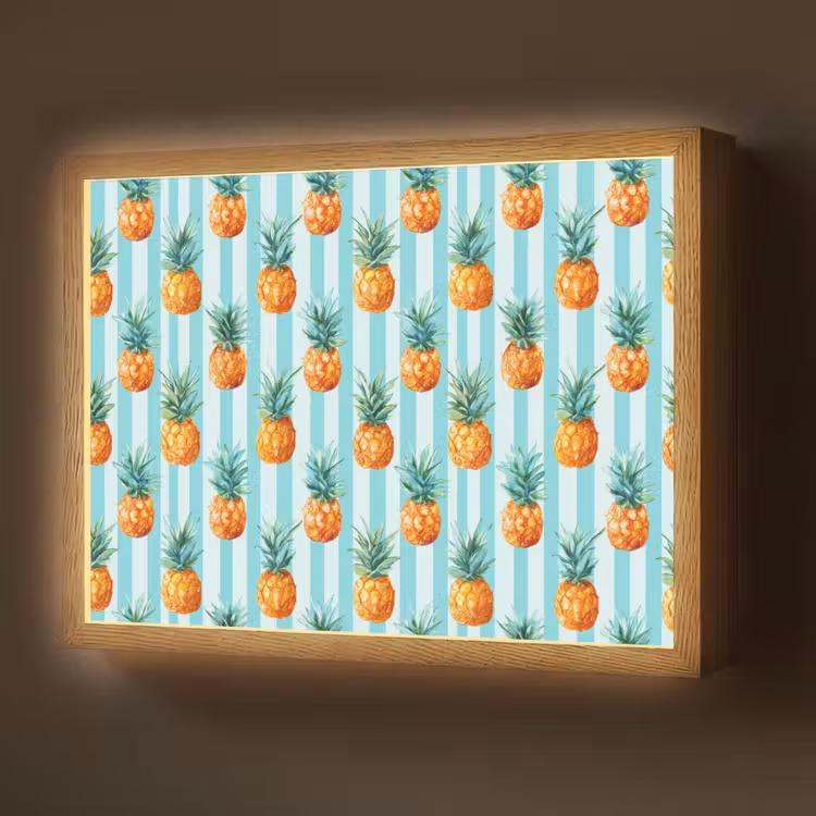 Lightbox - Wandlamp - Ananas - Strepen - Groen — 1