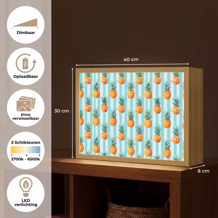 Lightbox - Wandlamp - Ananas - Strepen - Groen — 10