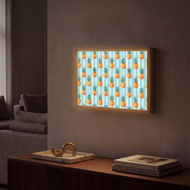 Lightbox - Wandlamp - Ananas - Strepen - Groen — 2