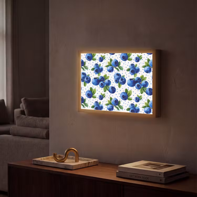 Lightbox - Wandlamp - Bessen - Patroon - Blauw — 2