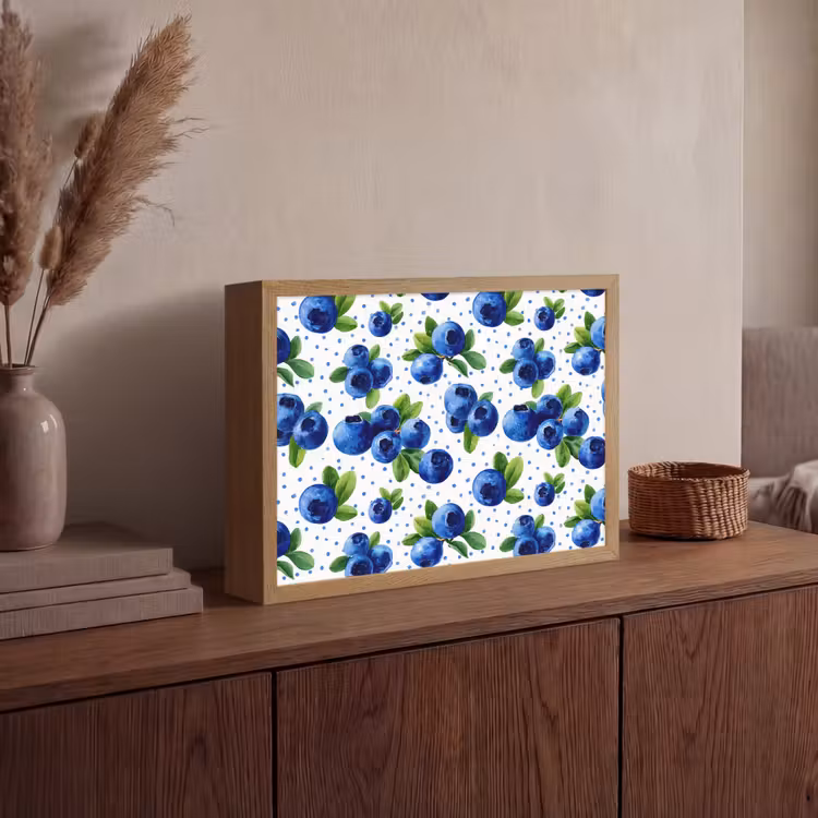 Lightbox - Wandlamp - Bessen - Patroon - Blauw — 4