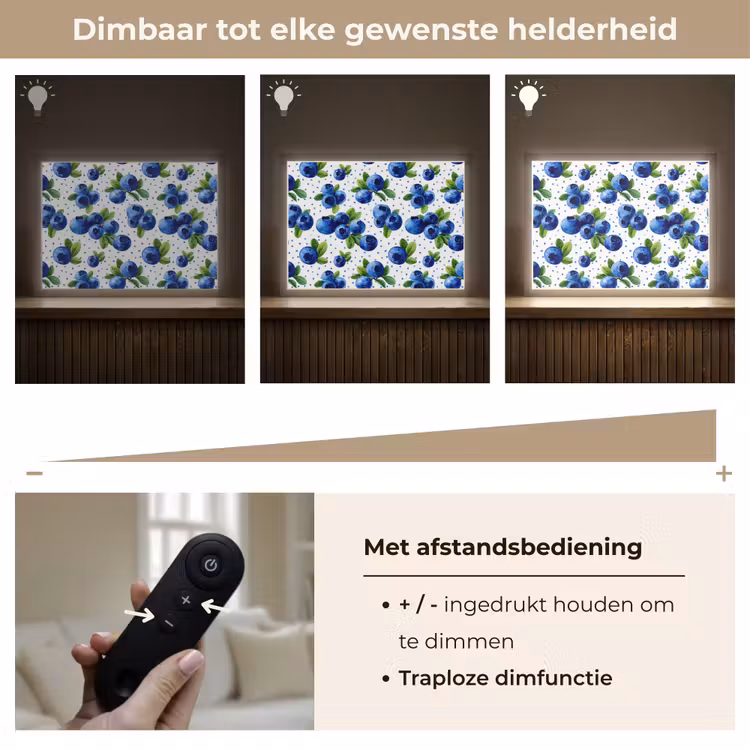 Lightbox - Wandlamp - Bessen - Patroon - Blauw — 9