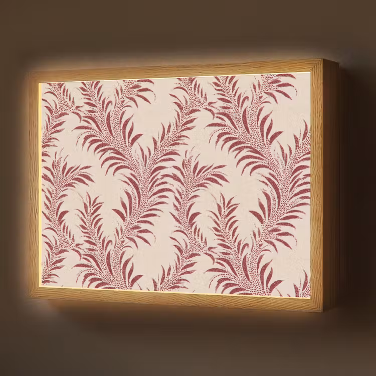 Lightbox - Wandlamp - Bladeren - Linnen - Rood — 1