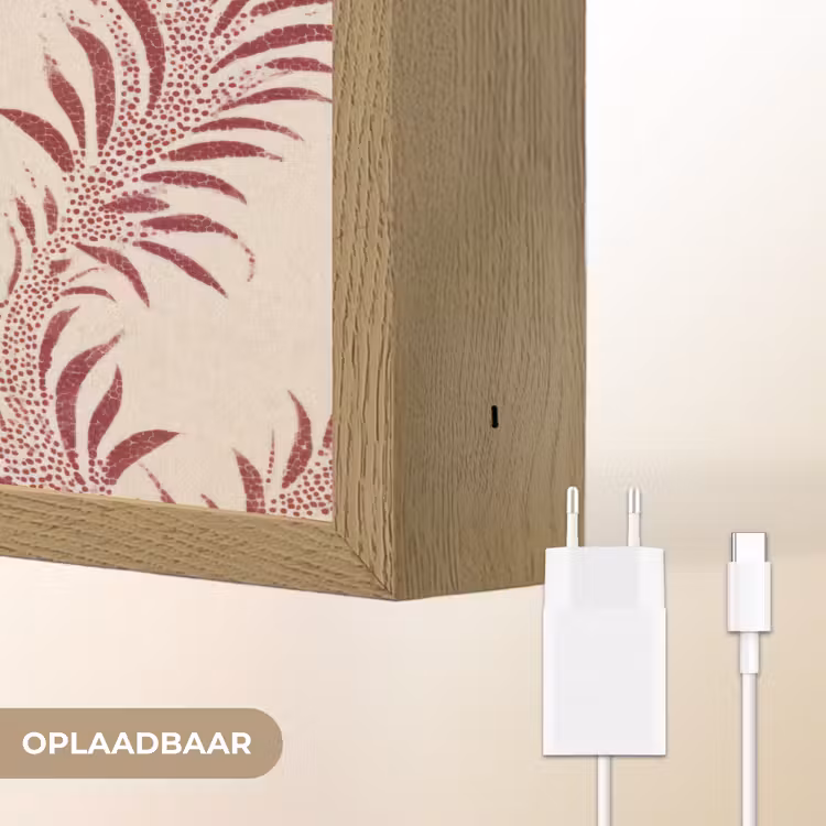 Lightbox - Wandlamp - Bladeren - Linnen - Rood — 7