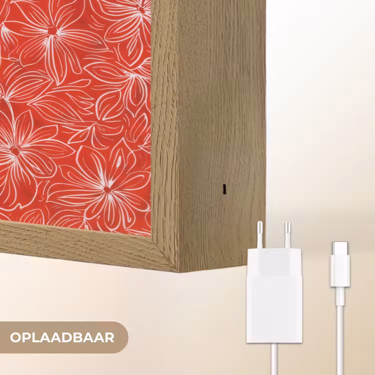 Lightbox - Wandlamp - Bloemen - Patroon - Rood — 7