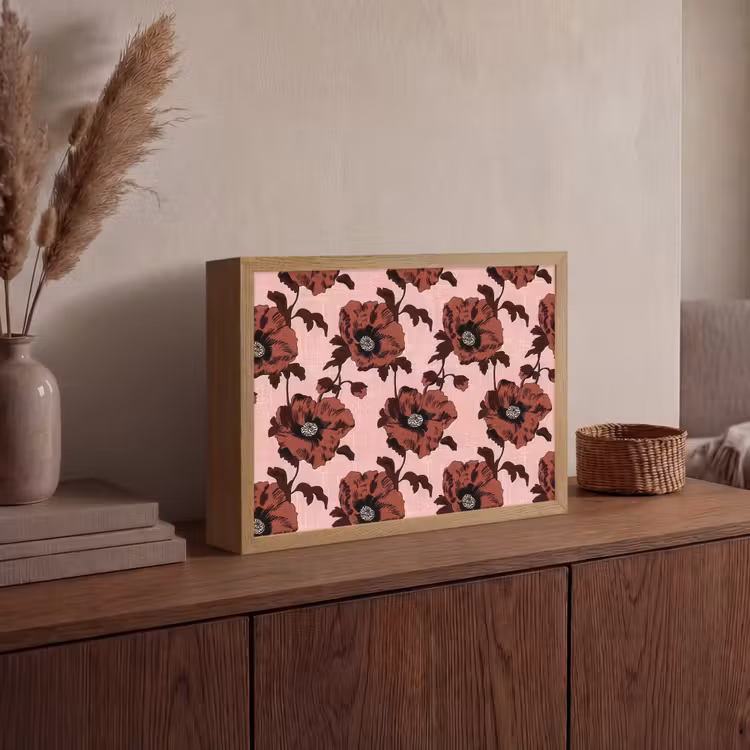 Lightbox - Wandlamp - Bloemen - Retro - Rood — 4
