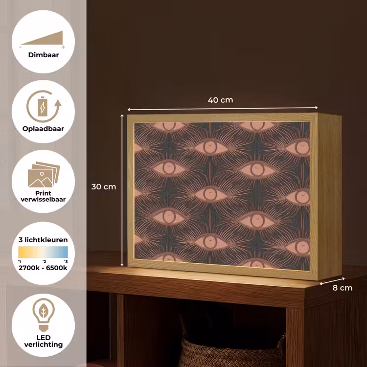 Lightbox - Wandlamp - Boheems - Oog - Bruin — 10