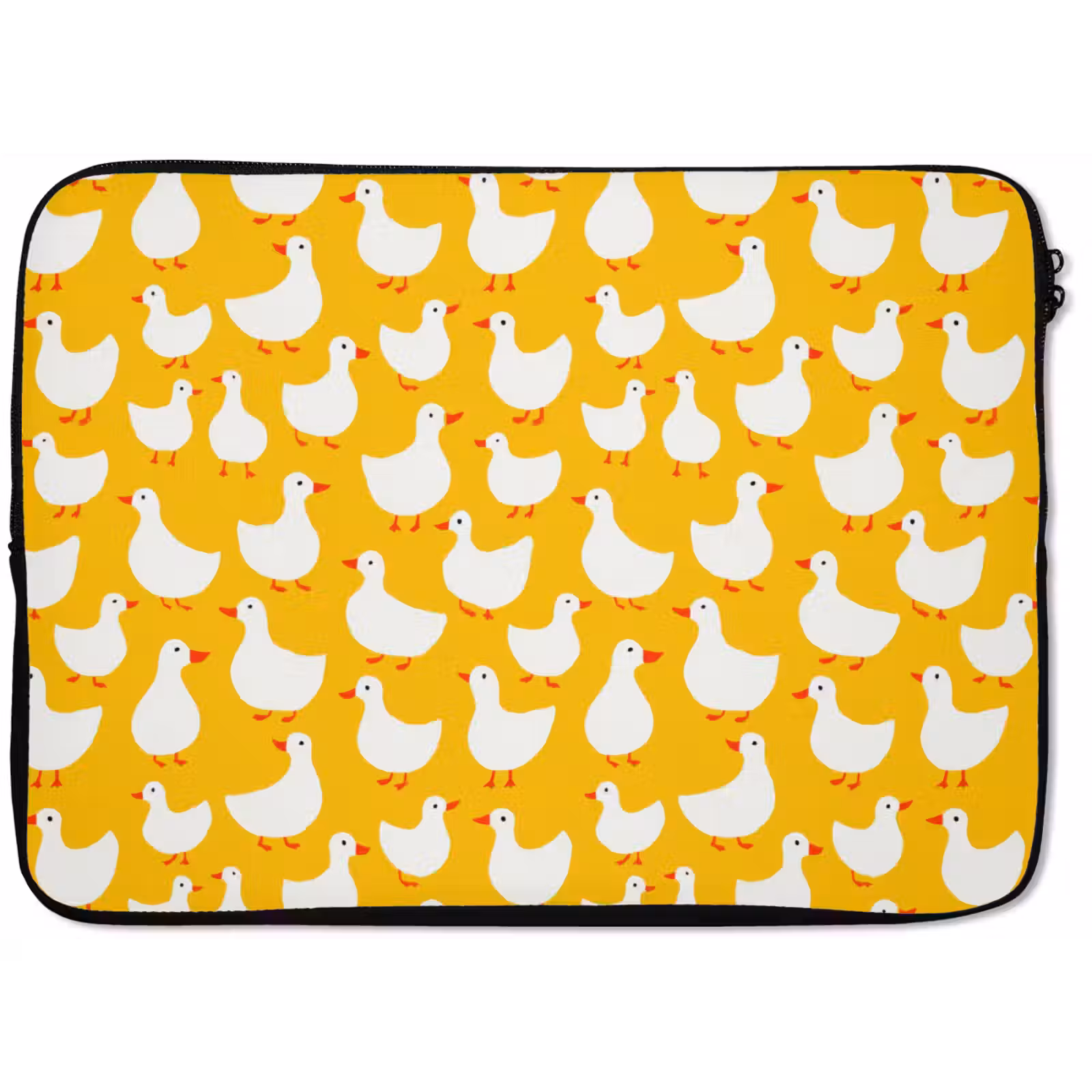 Laptophoes - Eendjes - Patroon - Geel — 1