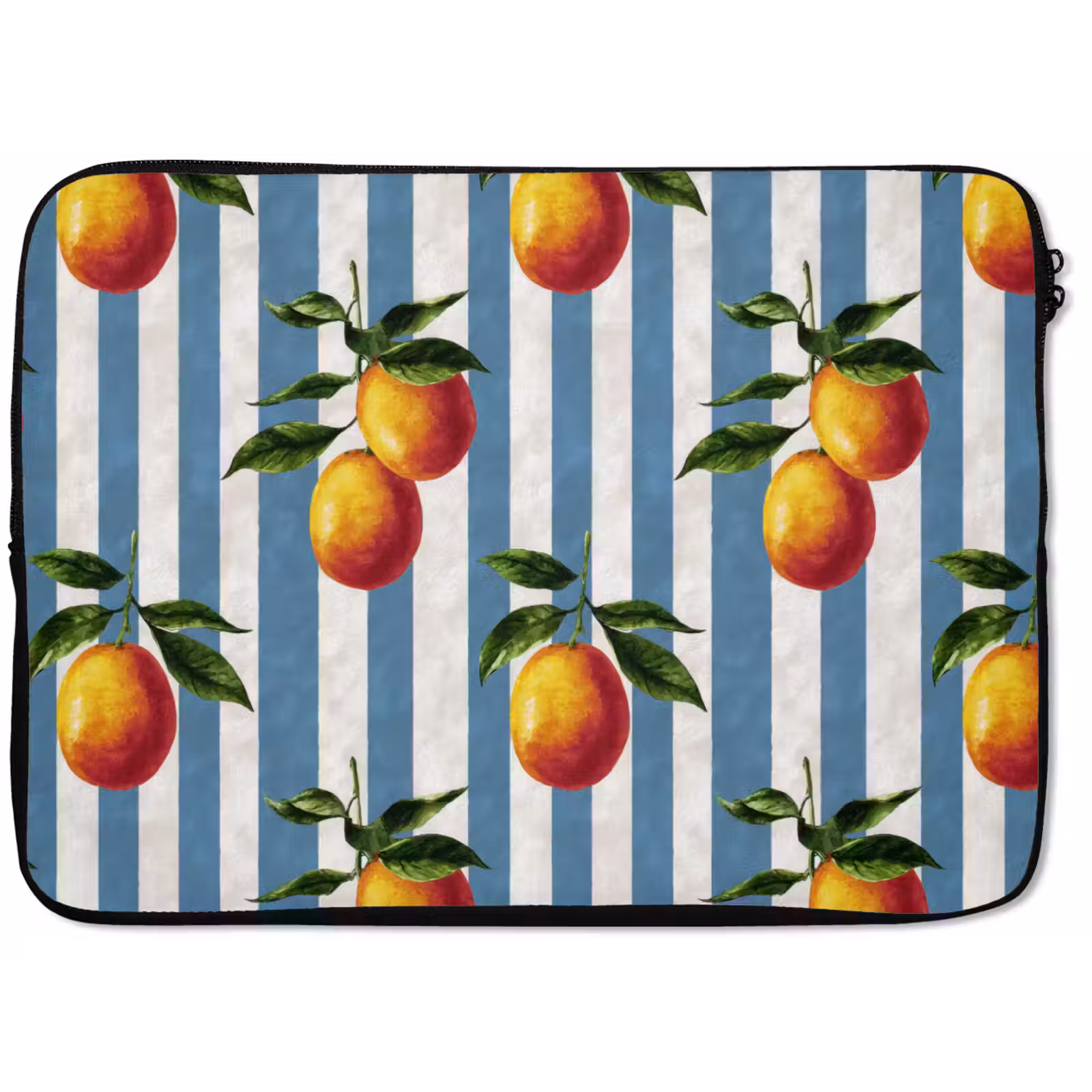 Laptophoes - Strepen - Citroen - Blauw — 1