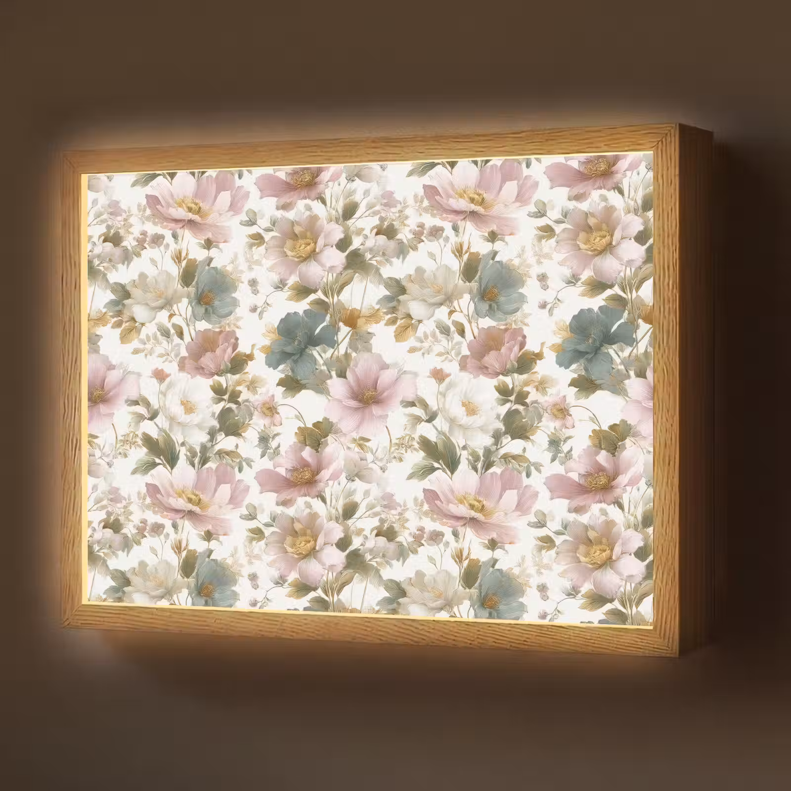 Lightbox - Wandlamp - Bloemen - Patroon - Pastel — 1