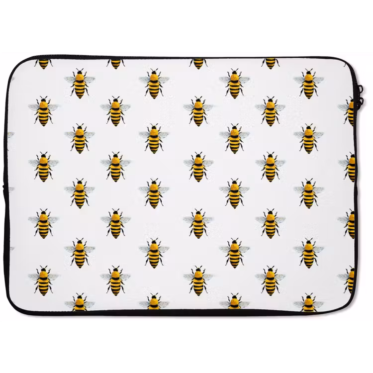 Laptophoes - Bijen - Tijdloos - Wit — 1