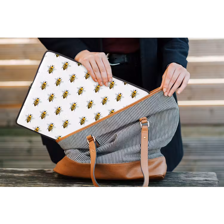 Laptophoes - Bijen - Tijdloos - Wit — 4