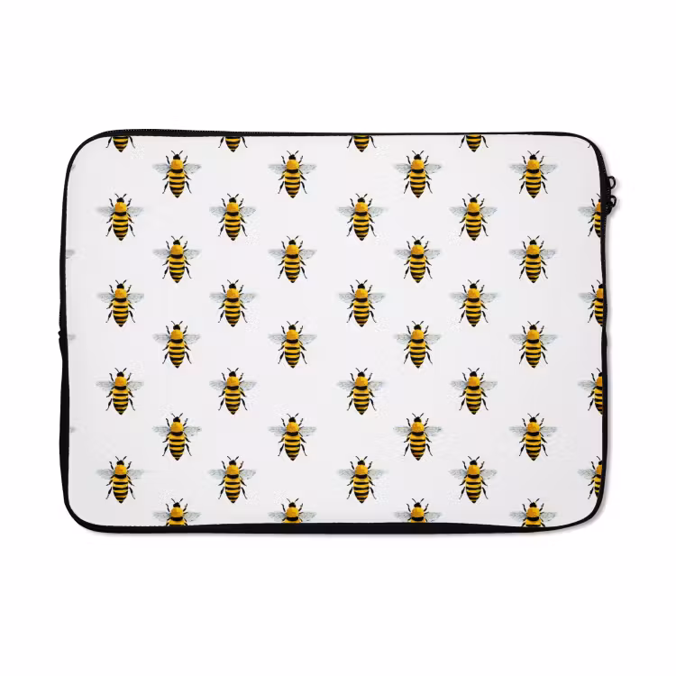 Laptophoes - Bijen - Tijdloos - Wit — 5