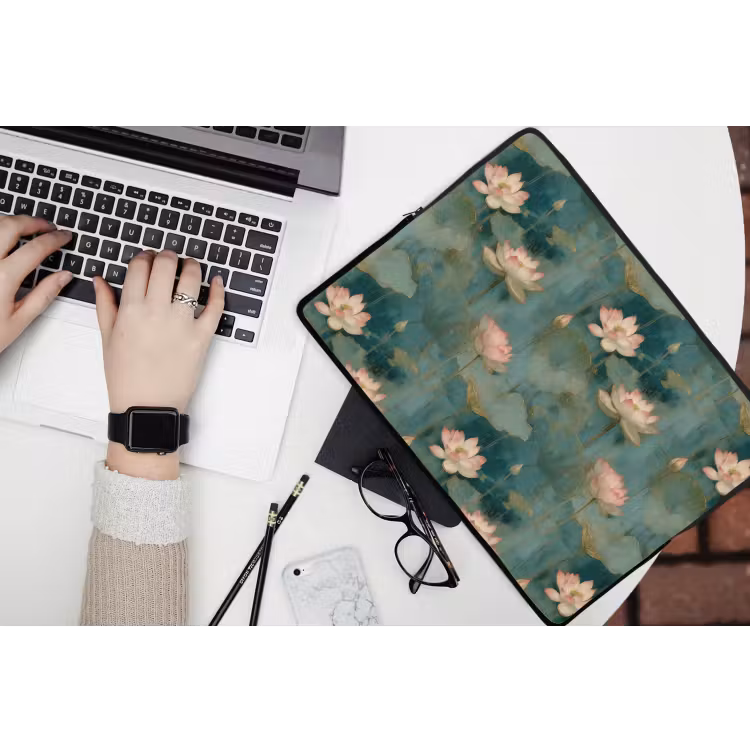 Laptophoes - Botanisch - Bloemen - Roze — 3