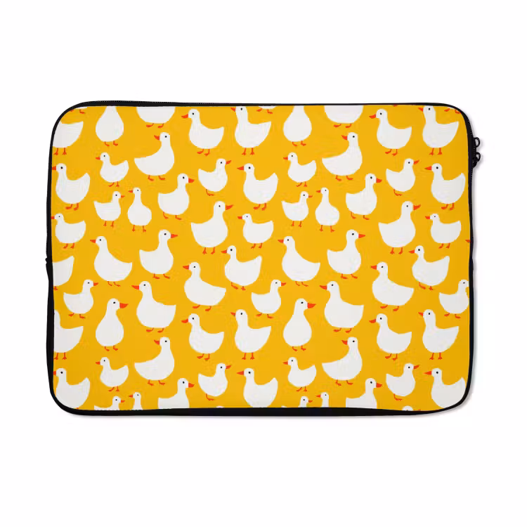Laptophoes - Eendjes - Patroon - Geel — 5