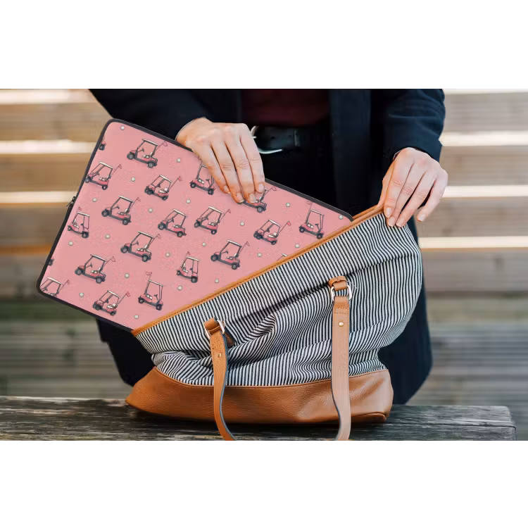 Laptophoes - Golfkar - Retro - Roze — 4